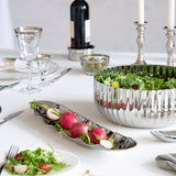 Stainless Steel Round Bowl With Ruffle Design