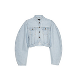 Round Sleeve Denim Jacket