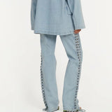 Laced Straight Leg Jeans