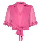 Chiffon Ruffle Shirt pink