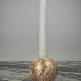 Marble Candle Holder Ball Beige