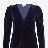 Velvet Jersey V-neck Ganni