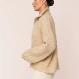 Florie Brushed Zip Knit Washed Sand