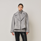 Iris Short Coat Light Grey Melange