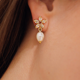 Emmy Earrings / Pearl + Crystal
