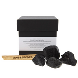Palo Santo Box - Positiv / Svarte Turmalin-krystaller