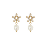 Emmy Earrings / Pearl + Crystal