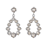 Mini Delia Earrings / Rhodium Crystal