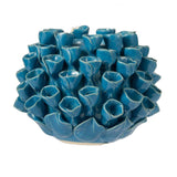 Open Coral Candle Holder Blue